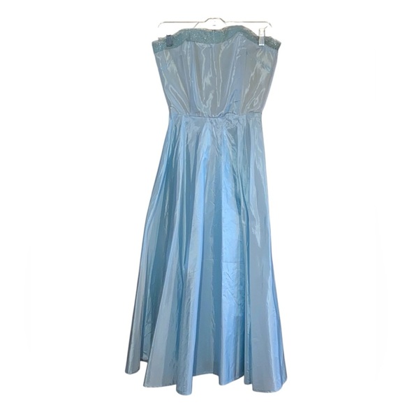 Vintage 50s Fit Flare Ice Blue tea length gown dress princess cinderella costume - Picture 12 of 12